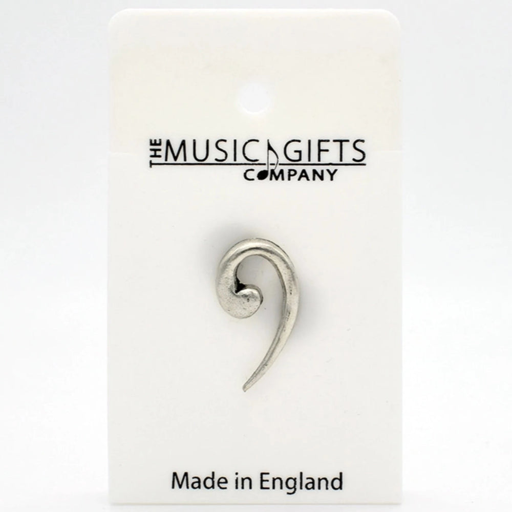 Bass Clef Pewter Pin