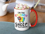 I'm the Rainbow Sheep of the Family: 15oz red handle