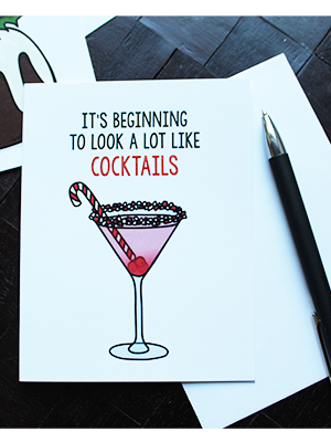 Cocktails Holiday Card