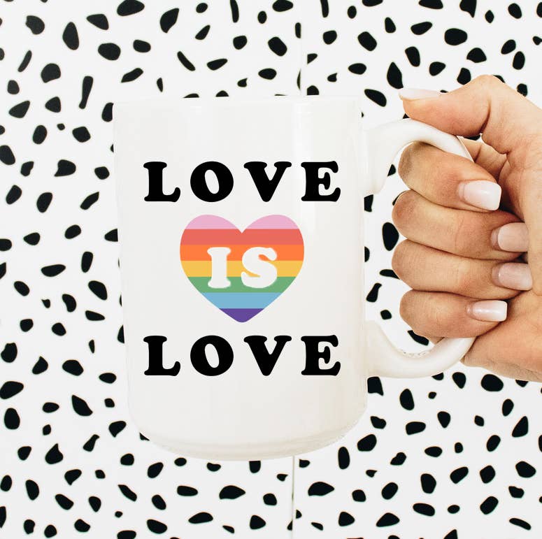 Love is Love, Rainbow Heart 15oz mug