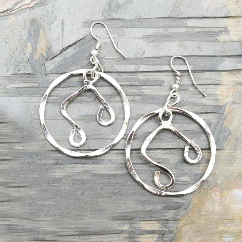 Silver Plated Earrings - Music Notes