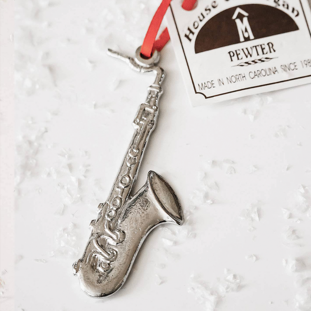 Handmade Pewter Saxophone Ornament